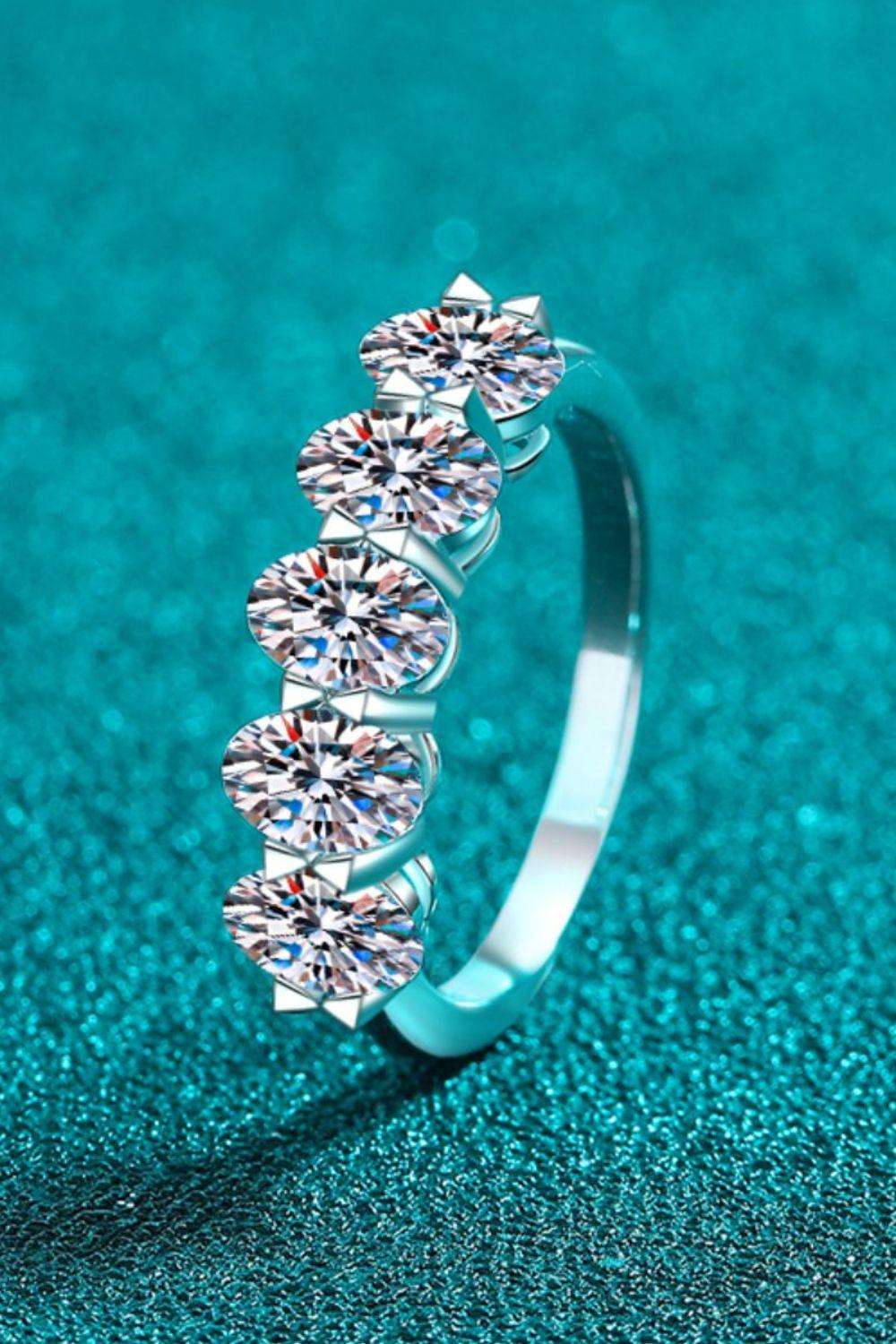 2.5 Carat Moissanite 925 Sterling Silver Ring - Miami beauty1
