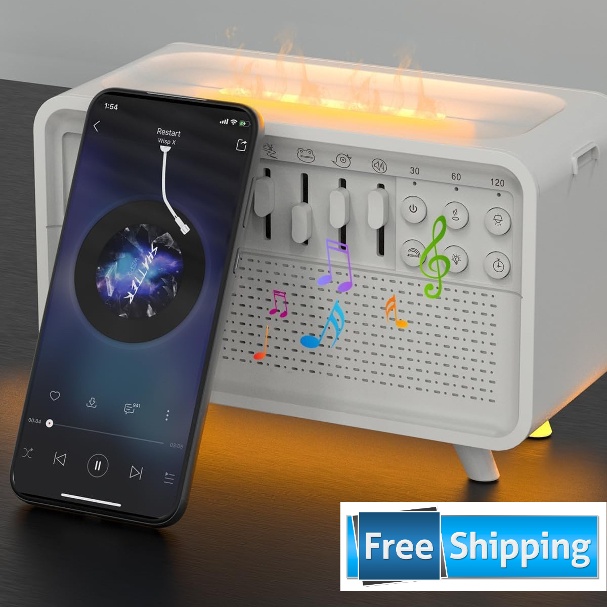 3 In 1 Bluetooth Speaker White Noise Sleep Night Light Humidifier All-in-one Machine Free Combination Of 8 Group Nature Sound Free Shipping
