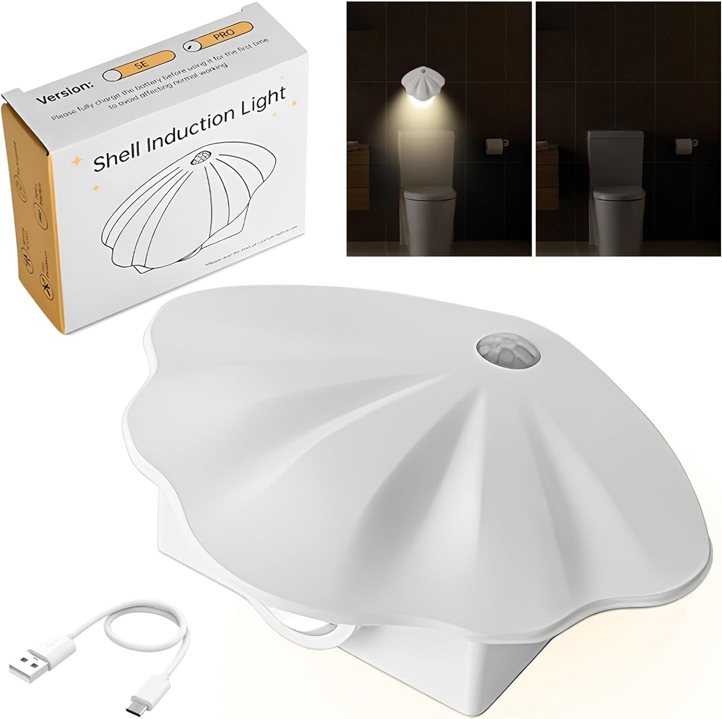 Rechargeable Toilet Light - Toilet Night Light with Motion Sensor for Toilet Stairs Hallway Cabinet - Miami beauty1