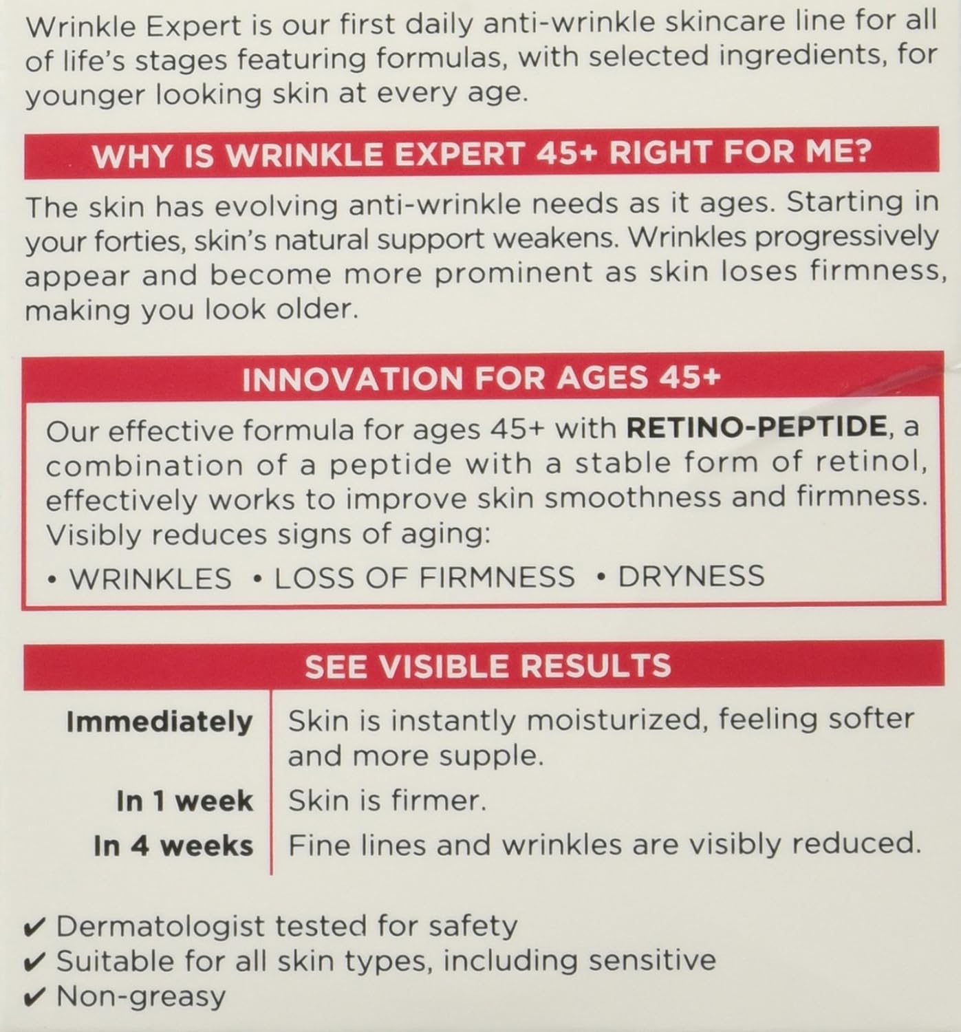 L'OREAL PARIS WRINKLE EXPERT ANTI-WRINKLE INTENSIVE CARE SPF 20 45+