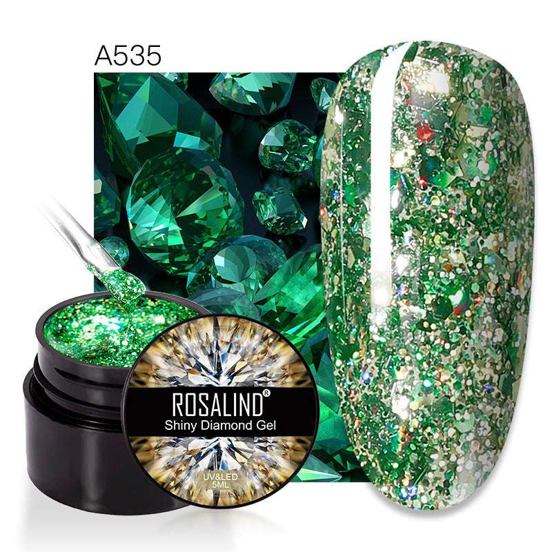 ROSALIND Spider Poly Nail Gel Varnishe Painting Diamond Platinum Sequin Gel Nail Polish For Nail Art Design Rainbow Base Top 5ML - Miami beauty1