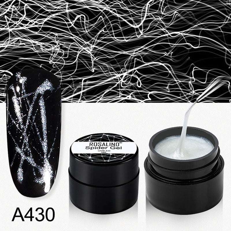 ROSALIND Spider Poly Nail Gel Varnishe Painting Diamond Platinum Sequin Gel Nail Polish For Nail Art Design Rainbow Base Top 5ML - Miami beauty1