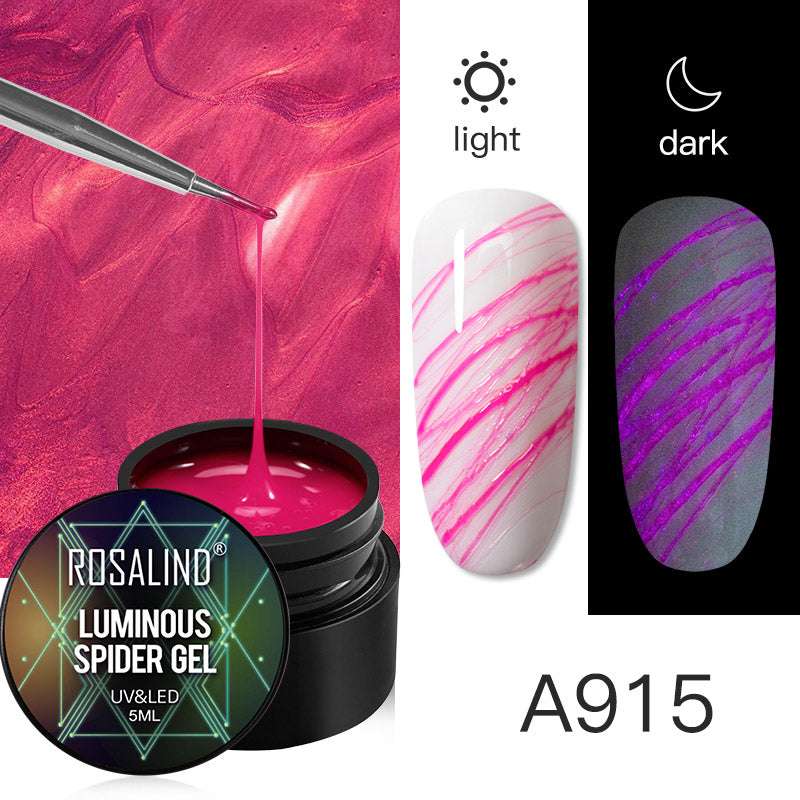 ROSALIND Spider Poly Nail Gel Varnishe Painting Diamond Platinum Sequin Gel Nail Polish For Nail Art Design Rainbow Base Top 5ML - Miami beauty1
