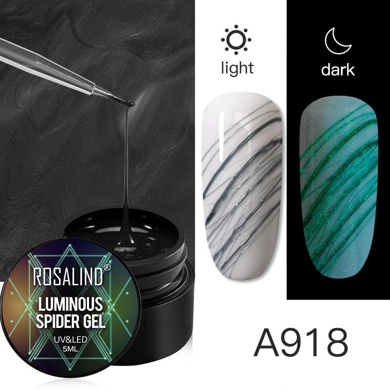 ROSALIND Spider Poly Nail Gel Varnishe Painting Diamond Platinum Sequin Gel Nail Polish For Nail Art Design Rainbow Base Top 5ML - Miami beauty1