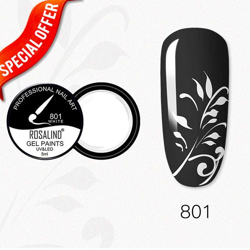 ROSALIND Spider Poly Nail Gel Varnishe Painting Diamond Platinum Sequin Gel Nail Polish For Nail Art Design Rainbow Base Top 5ML - Miami beauty1