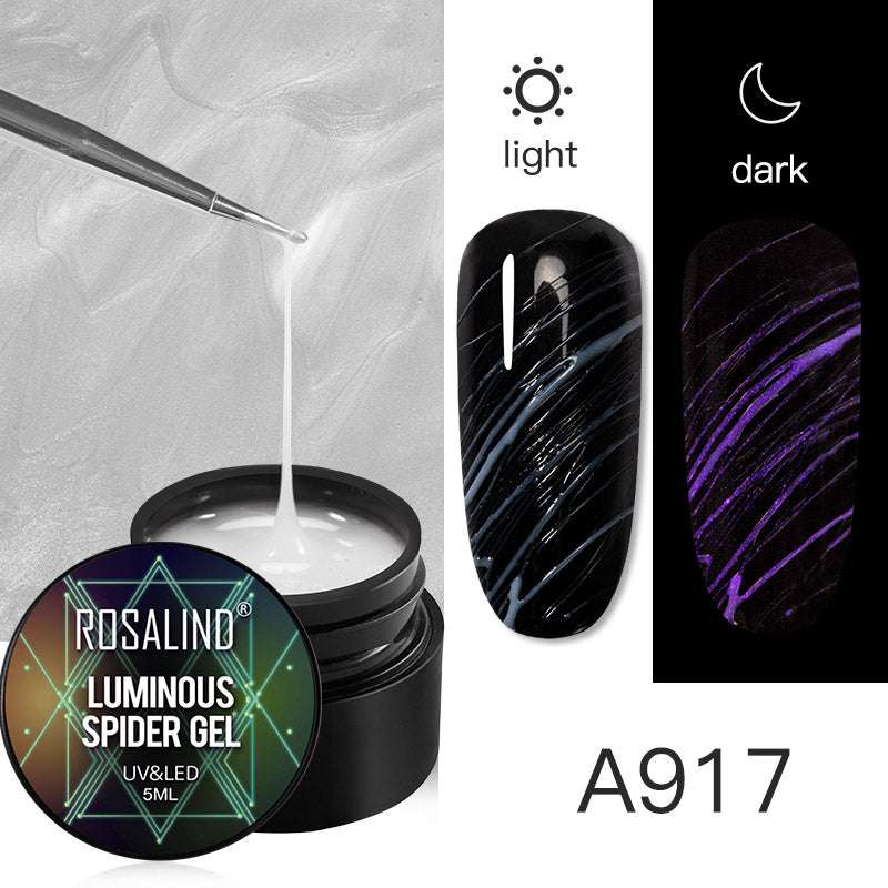 ROSALIND Spider Poly Nail Gel Varnishe Painting Diamond Platinum Sequin Gel Nail Polish For Nail Art Design Rainbow Base Top 5ML - Miami beauty1
