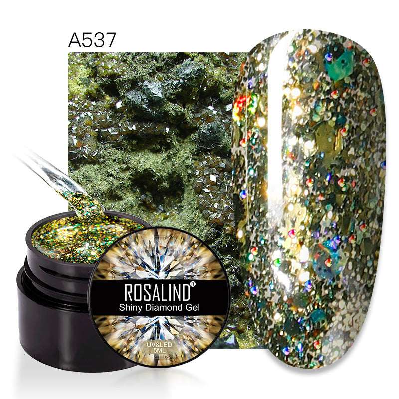 ROSALIND Spider Poly Nail Gel Varnishe Painting Diamond Platinum Sequin Gel Nail Polish For Nail Art Design Rainbow Base Top 5ML - Miami beauty1