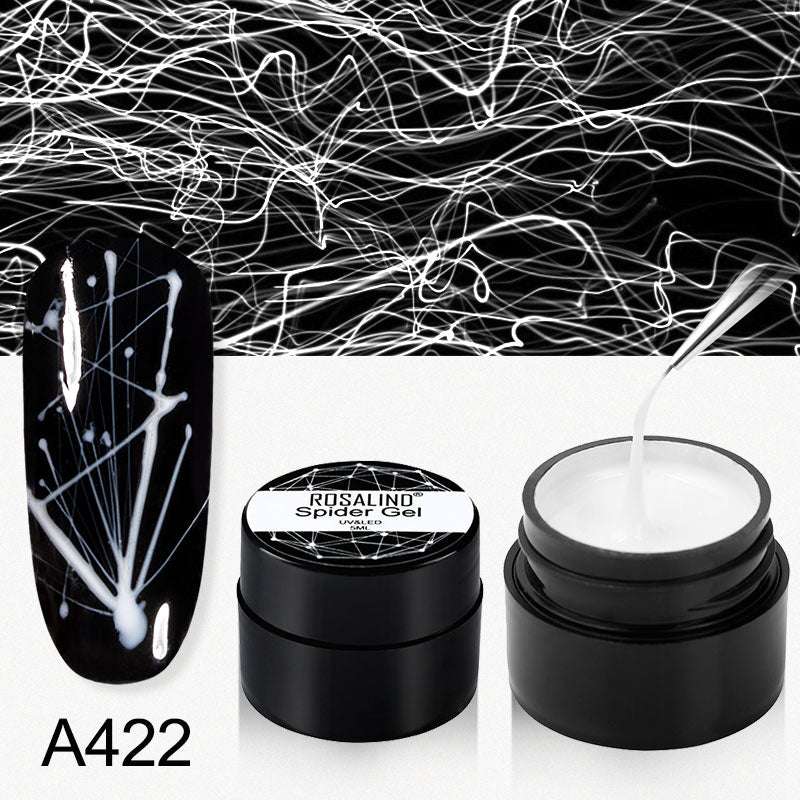 ROSALIND Spider Poly Nail Gel Varnishe Painting Diamond Platinum Sequin Gel Nail Polish For Nail Art Design Rainbow Base Top 5ML - Miami beauty1