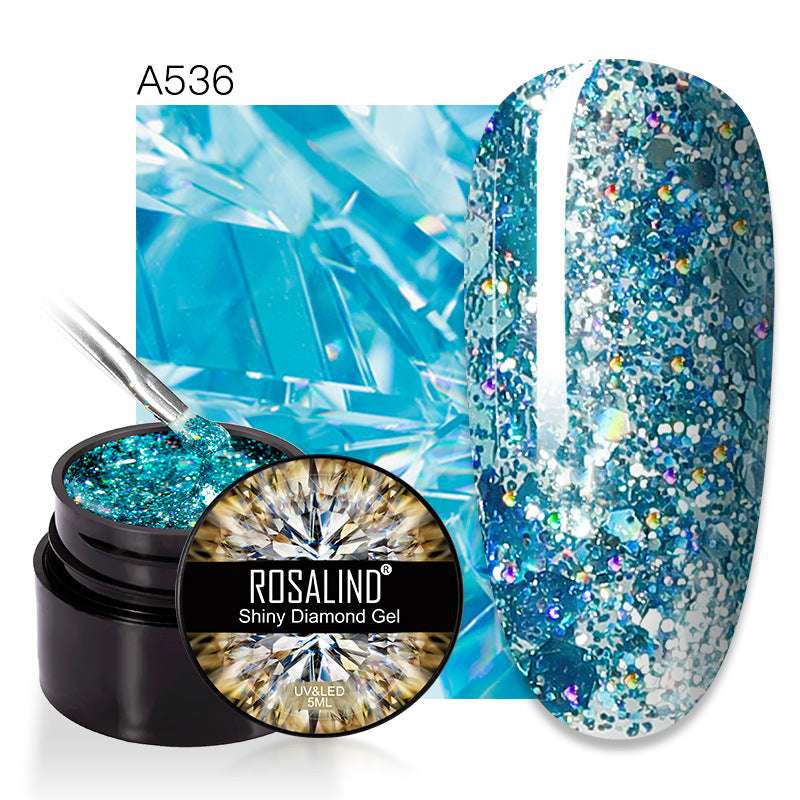 ROSALIND Spider Poly Nail Gel Varnishe Painting Diamond Platinum Sequin Gel Nail Polish For Nail Art Design Rainbow Base Top 5ML - Miami beauty1