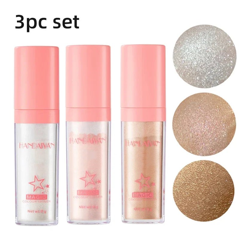 1pc Creative shimmer Highlighter Diamond Highlighter Powder Gold Glitter Easy To Use Face Contour Shimmer Woman Makeup Cosmetics - Miami beauty1