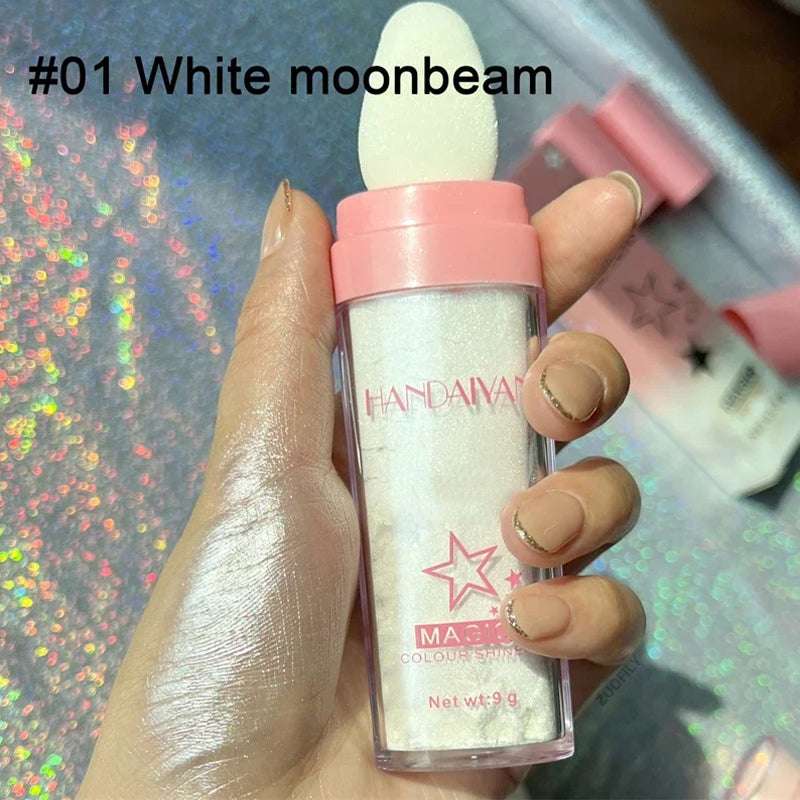 1pc Creative shimmer Highlighter Diamond Highlighter Powder Gold Glitter Easy To Use Face Contour Shimmer Woman Makeup Cosmetics - Miami beauty1