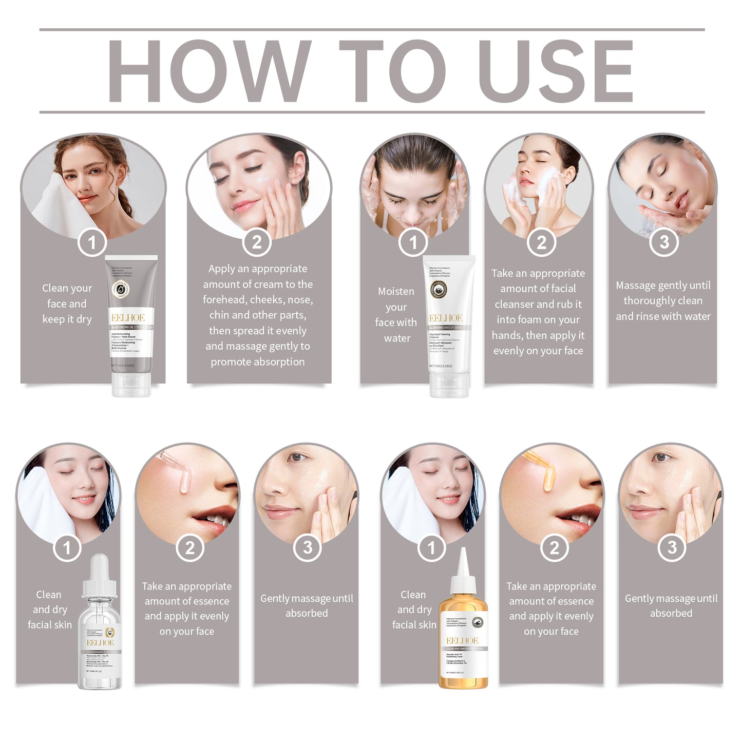 Acne Care Set Brightening Skin Gentle Moisturizing Repair Skin Moisturizing facial set