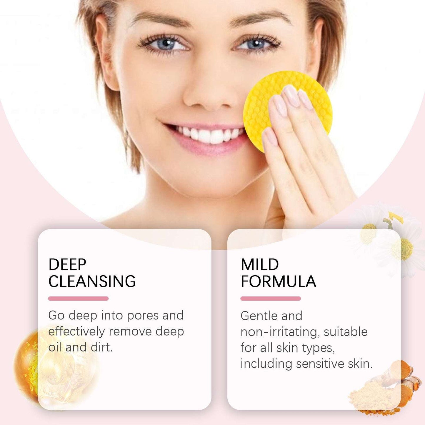 EELHOE Turmeric Kojic Acid Cleansing Pads Exfoliating Pads Facial Sponges For Cleansing Exfoliating Daily Cleansing Skin Care (40 PCS) - Miami beauty1
