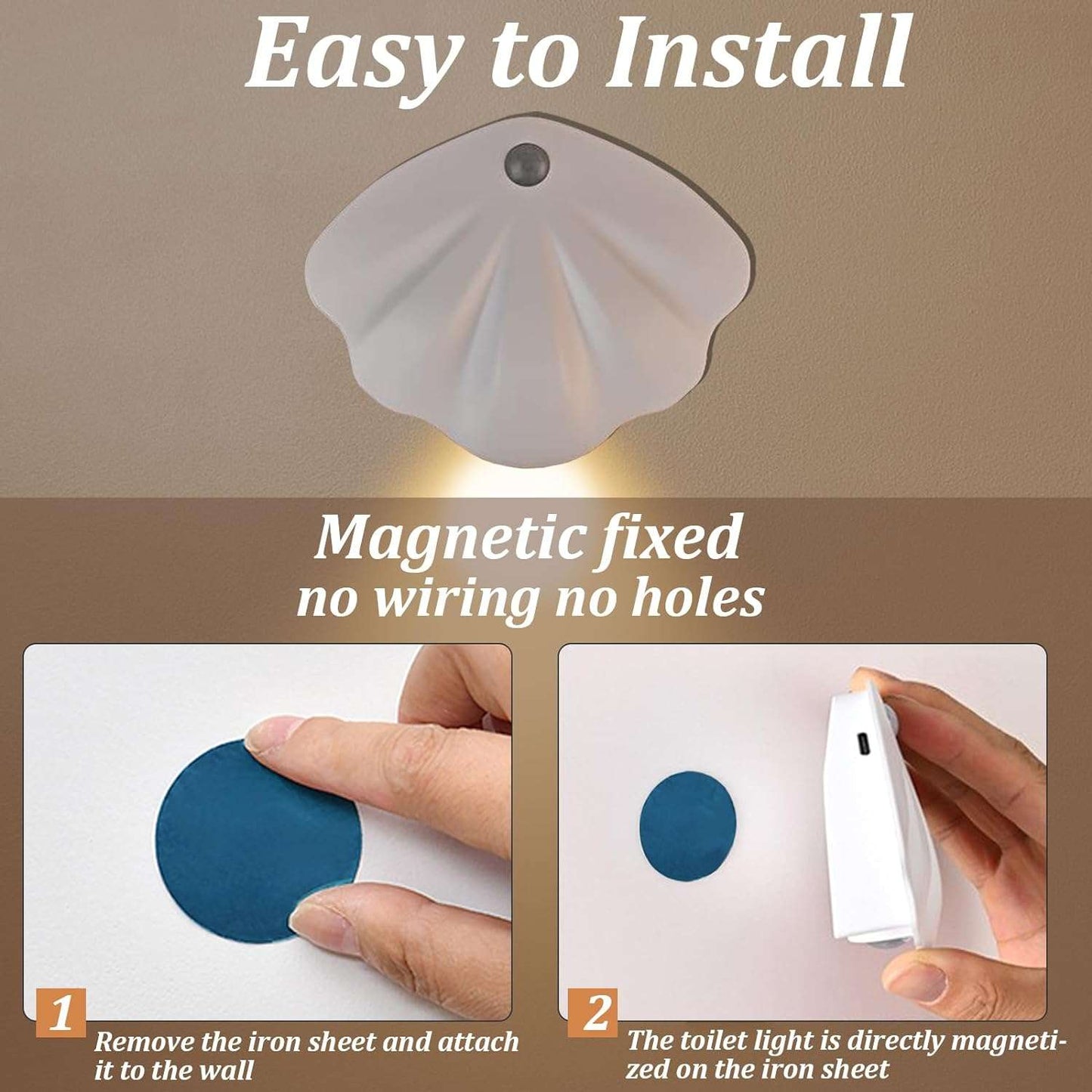 Rechargeable Toilet Light - Toilet Night Light with Motion Sensor for Toilet Stairs Hallway Cabinet - Miami beauty1