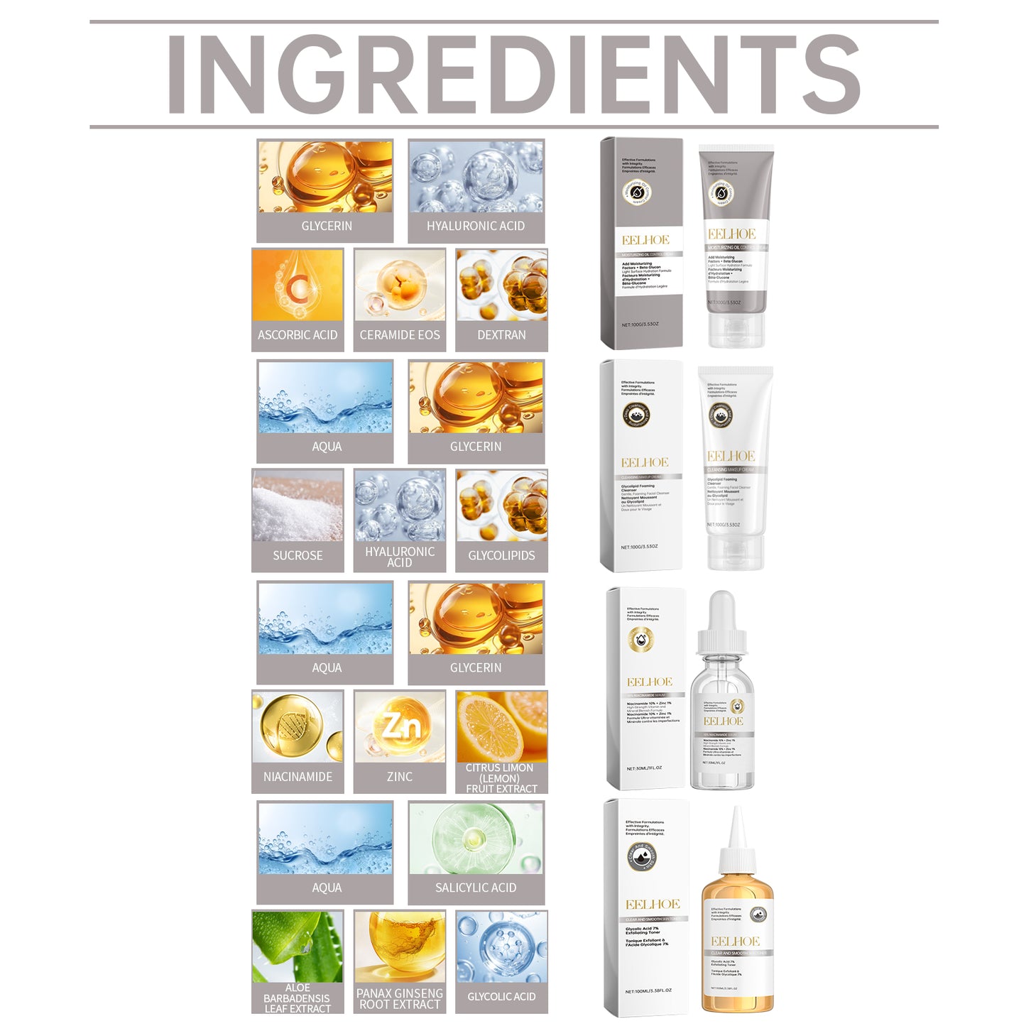 Acne Care Set Brightening Skin Gentle Moisturizing Repair Skin Moisturizing facial set
