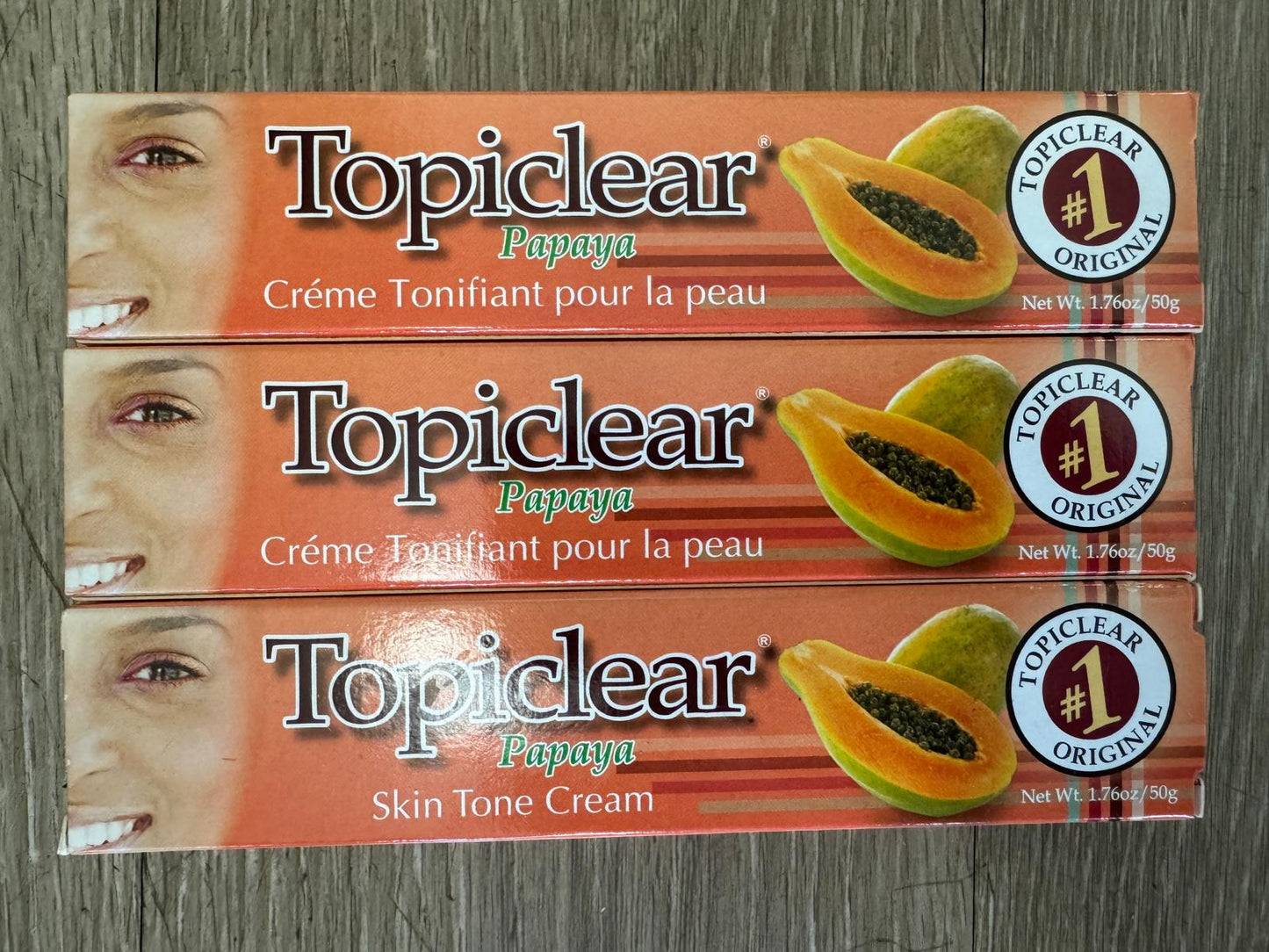 Topiclear papaya cream 3 tubes 50g each