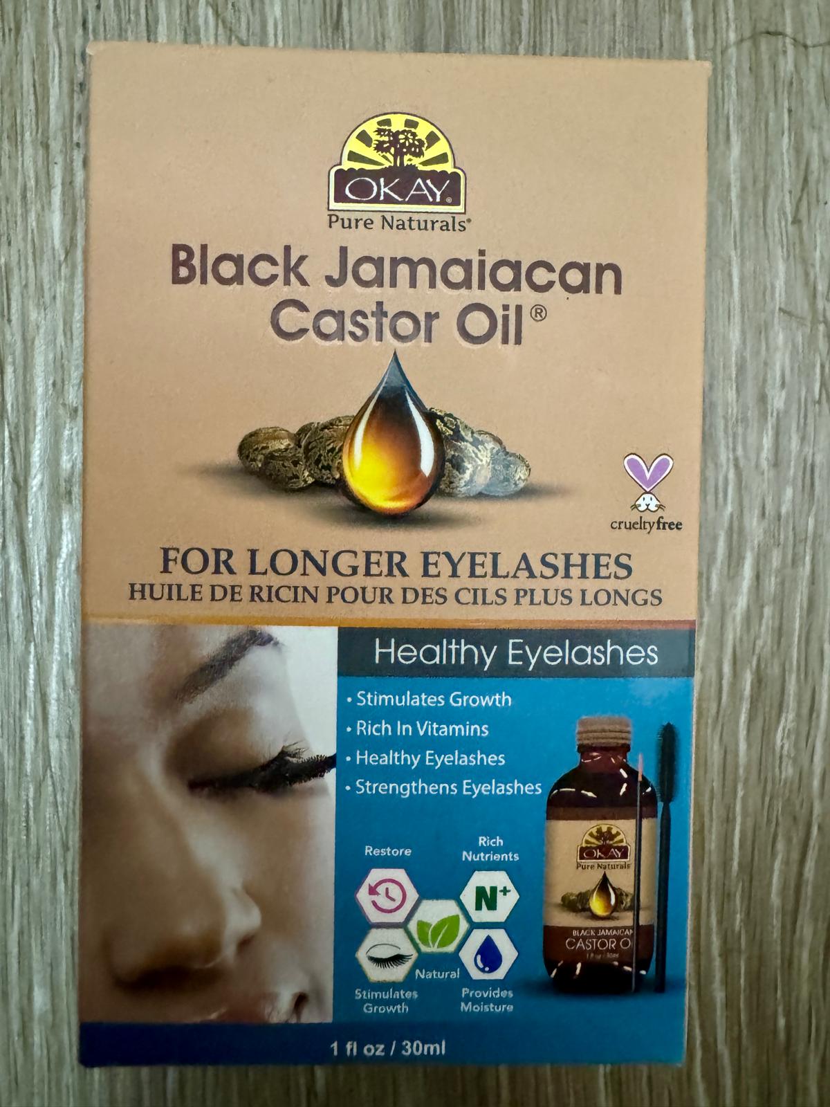 BLACK JAMAIACAN CASTOR OIL FOR LONGER EYELASHES RICH IN VITAMINS MADE IN USA