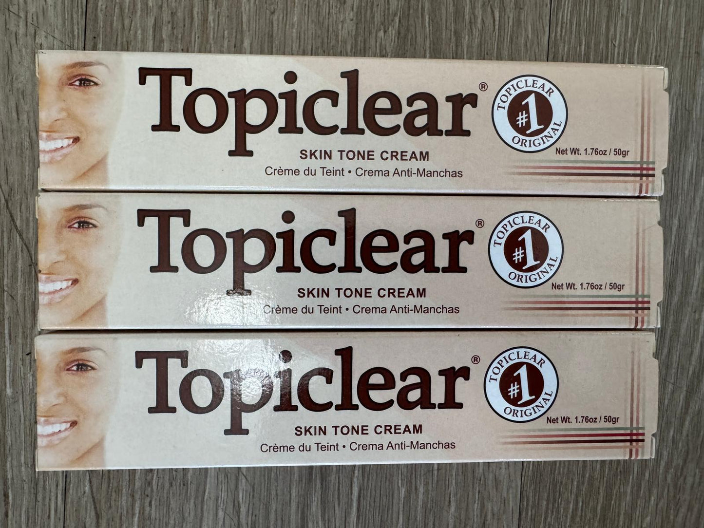 Topiclear skin tone cream 3 tubes 50g each