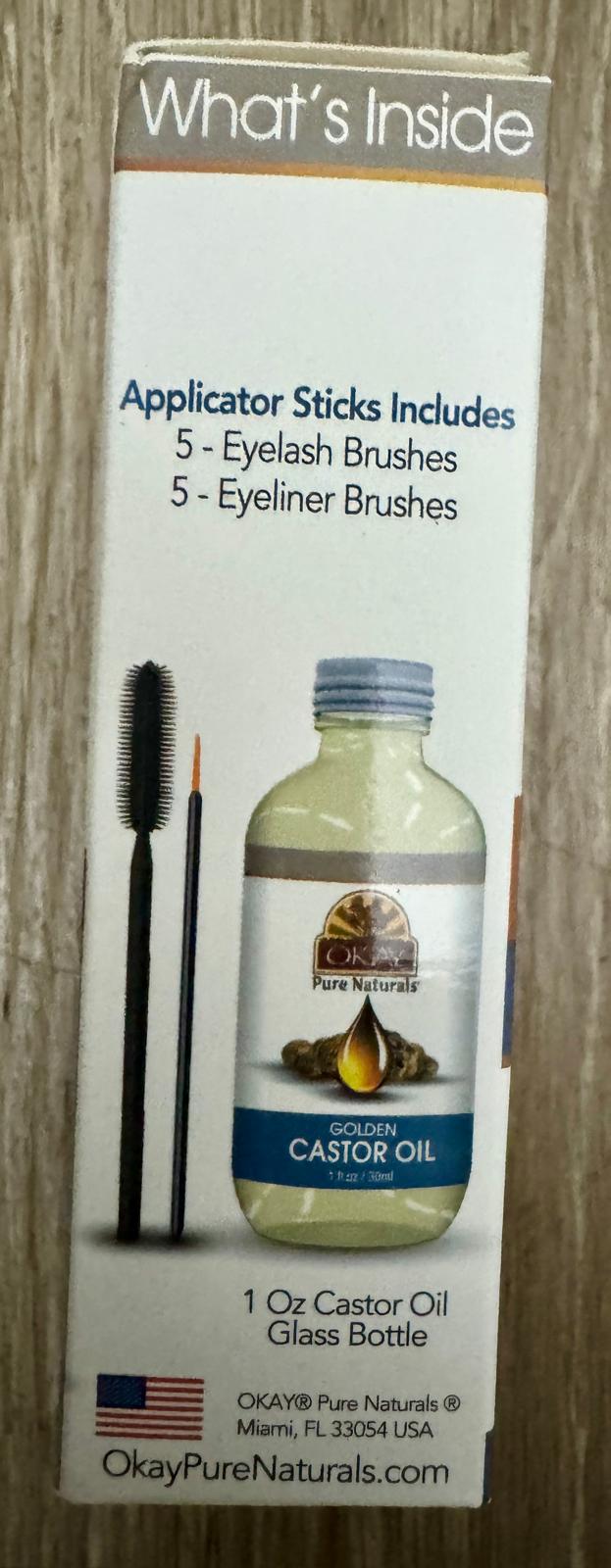 GOLDEN CASTOR OIL FOR LONGER EYELASHES RICH IN VITAMINS MADE IN USA