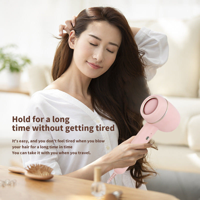 Portable Cold And Hot Air Leafless Negative Ion Household Volumizer Hammer Hair Dryer With Low Noise Fast Drying For Home&Travel