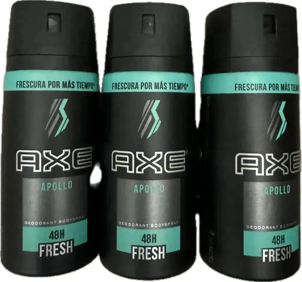Axe Apollo 3 Pack Men Deodorant Body Spray Fresh 1 oz 48h Protection Fresh ✅ - Miami beauty1