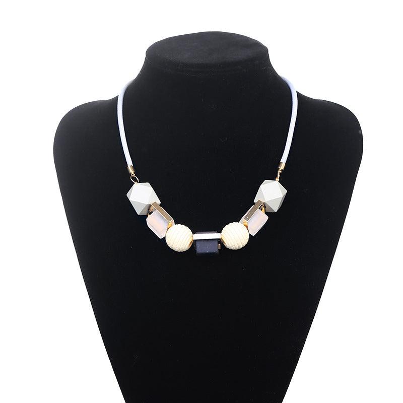 Colored wood pendant necklace - Miami beauty1