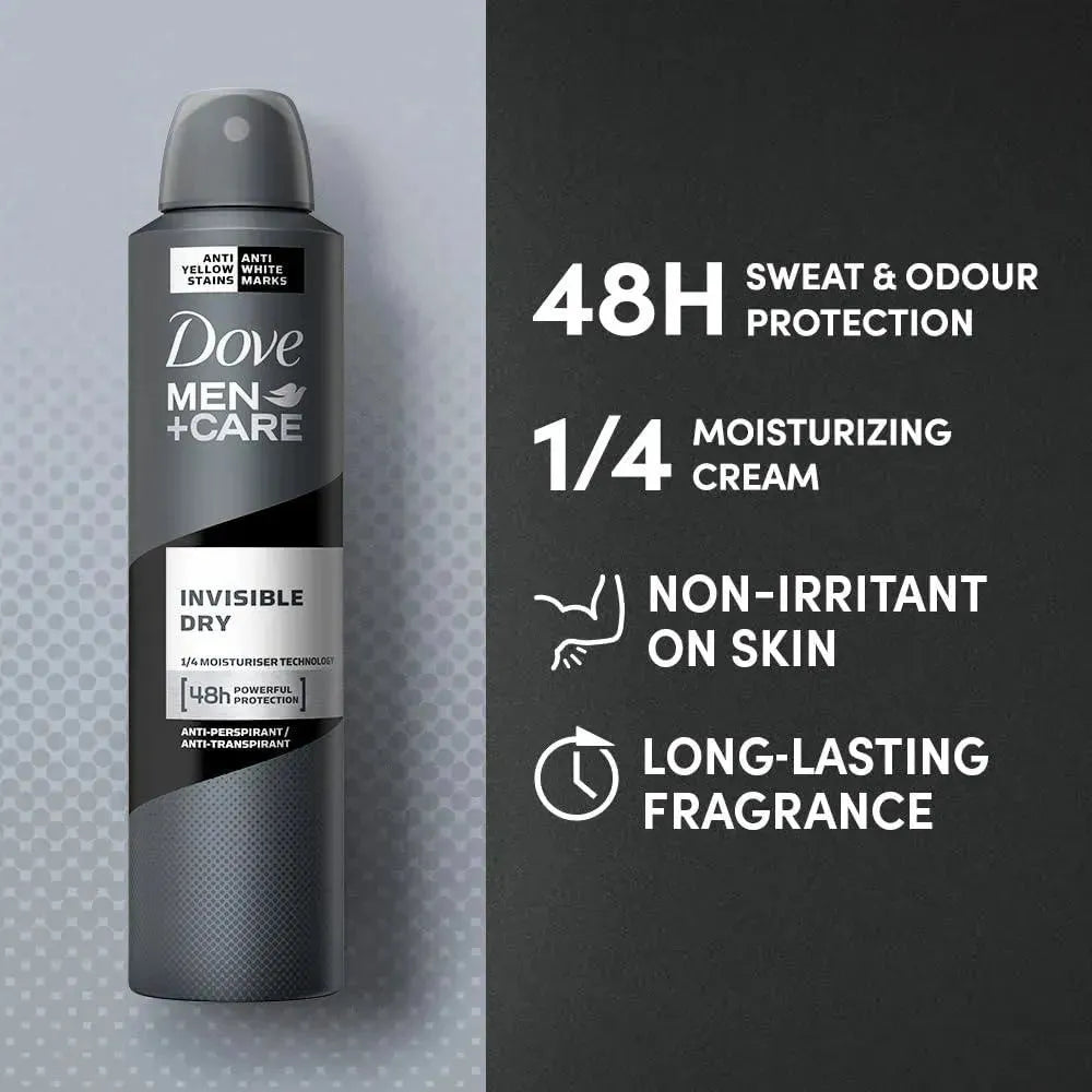 Dove Men + Care Invisible Dry Anti Yellow Stains&white MarkS 48hrs 250ML 2bottles - Miami beauty1