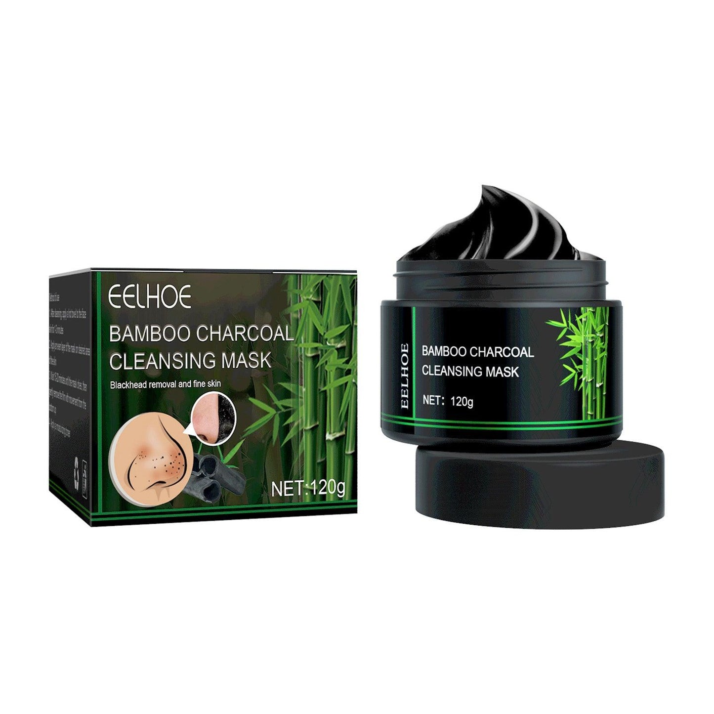 EELHOE Bamboo Charcoal Blackhead Removal Rip-Off Mask Moisturizing Blackhead Removal Acne Pore Shrinking Oil Control Mud Mask - Miami beauty1