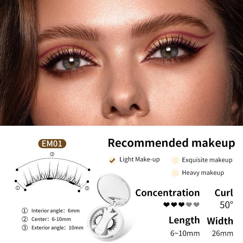 Eyelashes Integrated Storage Box Glue-free Magnet False Eyelashes Natural Makeup Tools With Applicater - Miami beauty1
