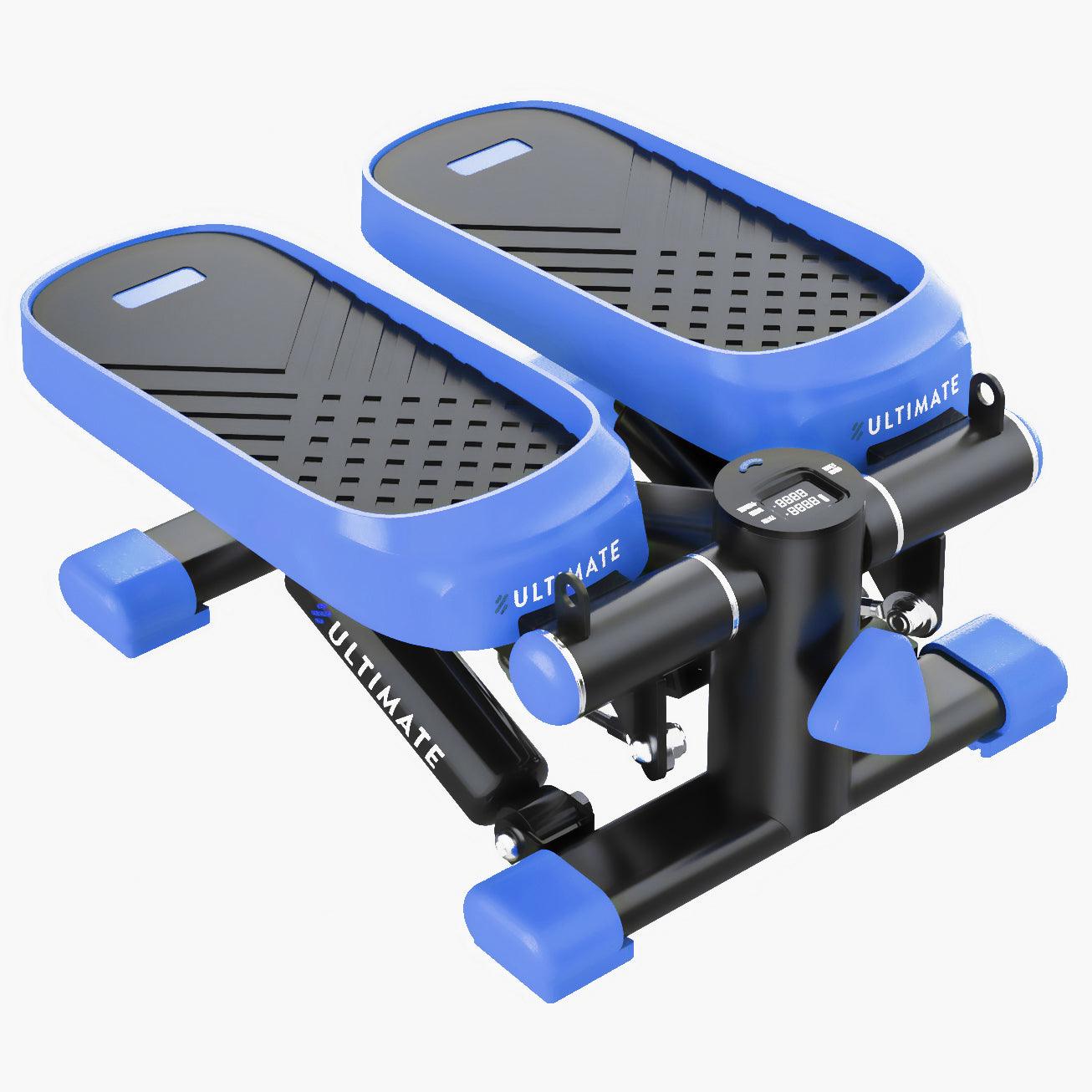 Home Office Exercise 330LBS Capacity Mini Stepper with Resistance Bands and LCD Monitor ,blue - Miami beauty1