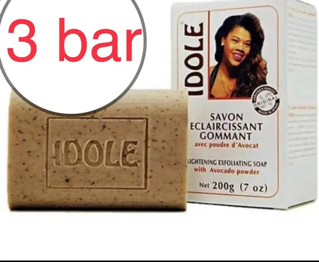 IDOLE savon soap Eclaircissant gommant with avocado powder π« 3 bars - Miami beauty1