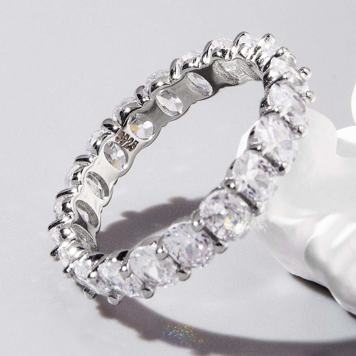 Inlaid Zircon 925 Sterling Silver Ring - Miami beauty1