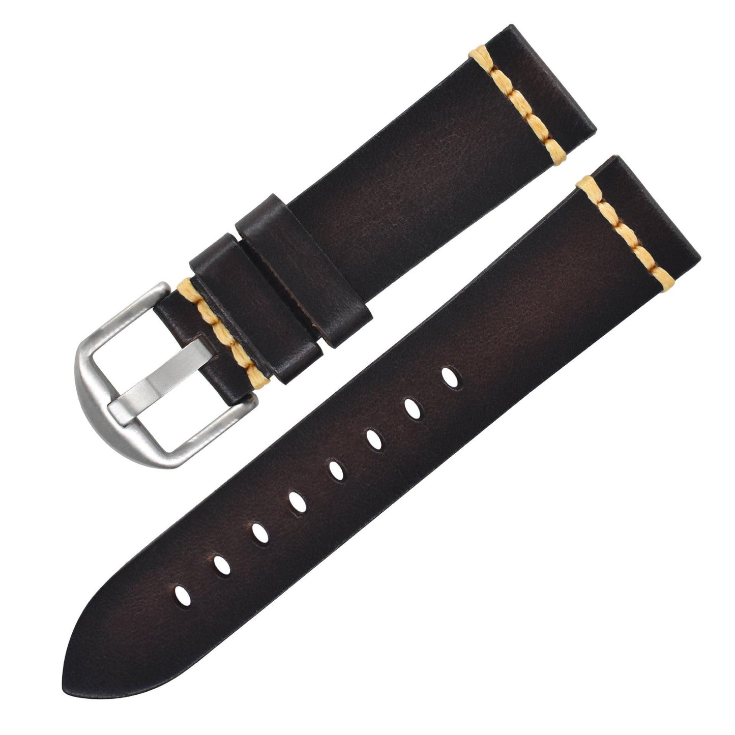 Leather Handmade Leather Strap Vintage Strap 20mm Needle Buckle Men's Style - Miami beauty1