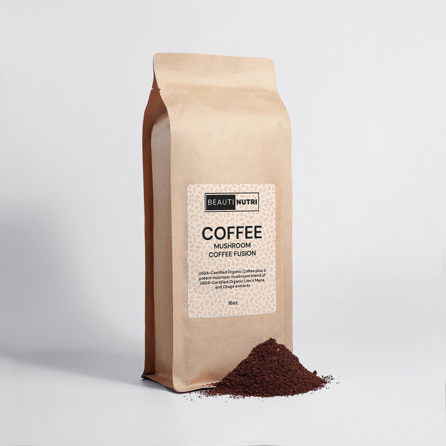 Mushroom Coffee Fusion - Lion’s Mane & Chaga 16oz - Miami beauty1