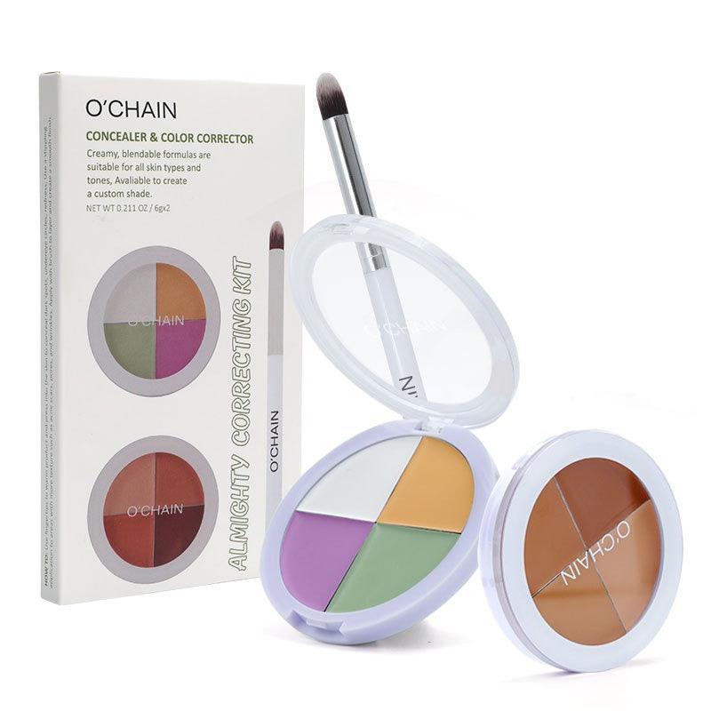 O'CHAIN Four-color concealer set to cover spots, acne, dark circles, tear trough concealer - Miami beauty1