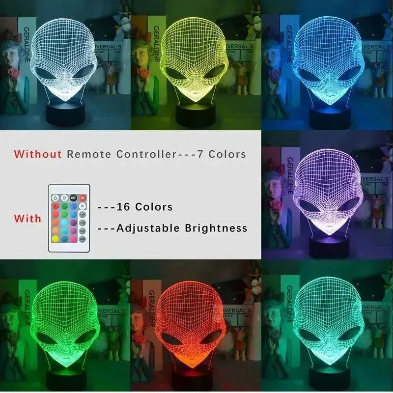 Pop-eyed Alien Shape 3D Night Light Child Cool Present For B - Miami beauty1