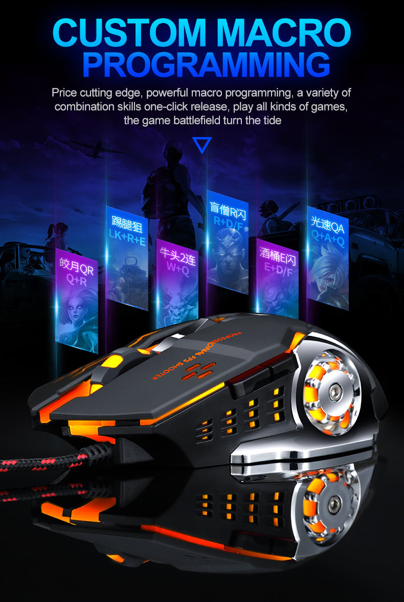 Professional 8D 3200DPI Adjustable Wired Optical LED Gaming Mouse