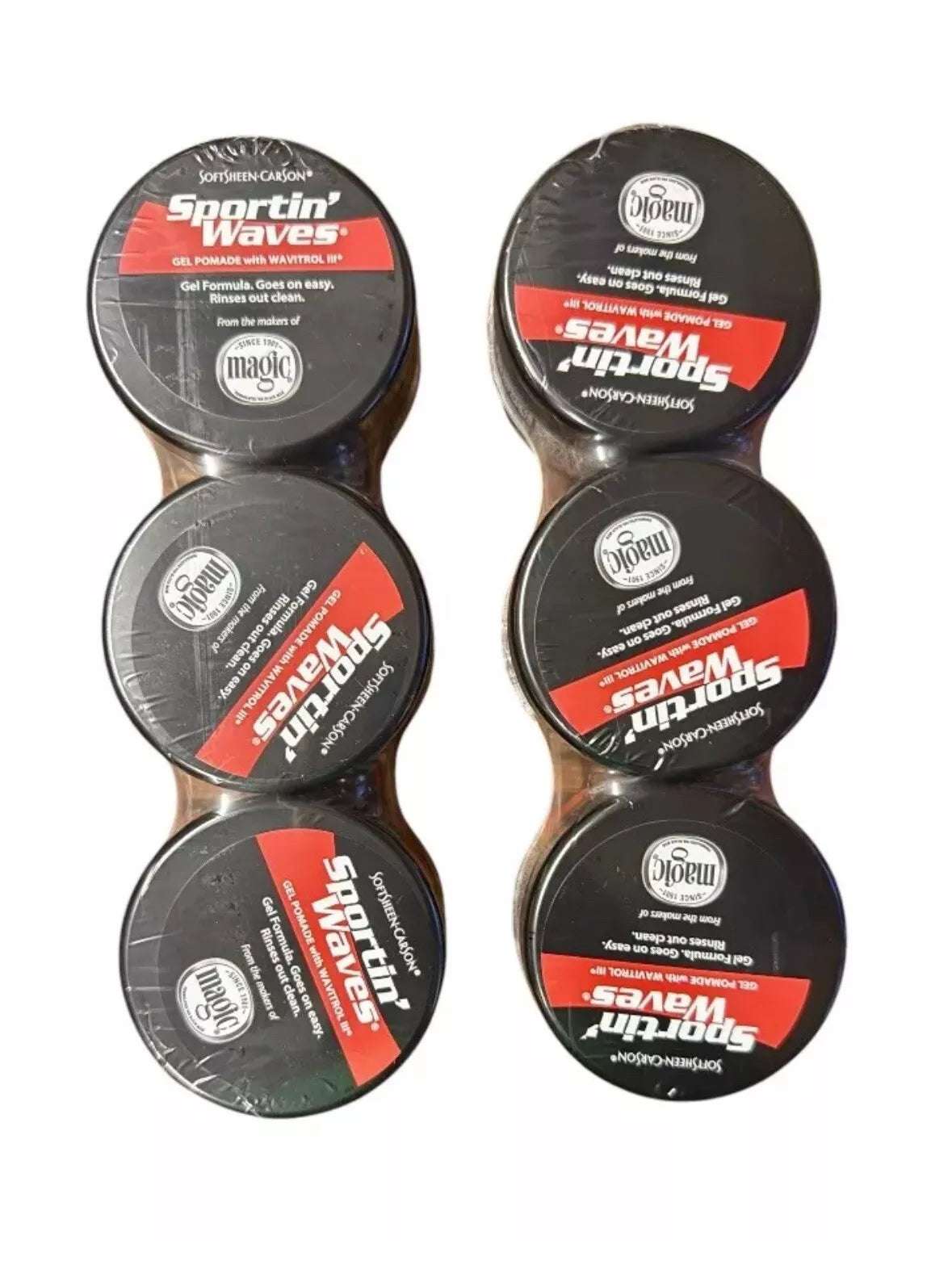 Soft Sheen-Carson Sportin Waves Gel Pomade With Wavitrol III 3.5 oz. ( 6 Packs ) - Miami beauty1