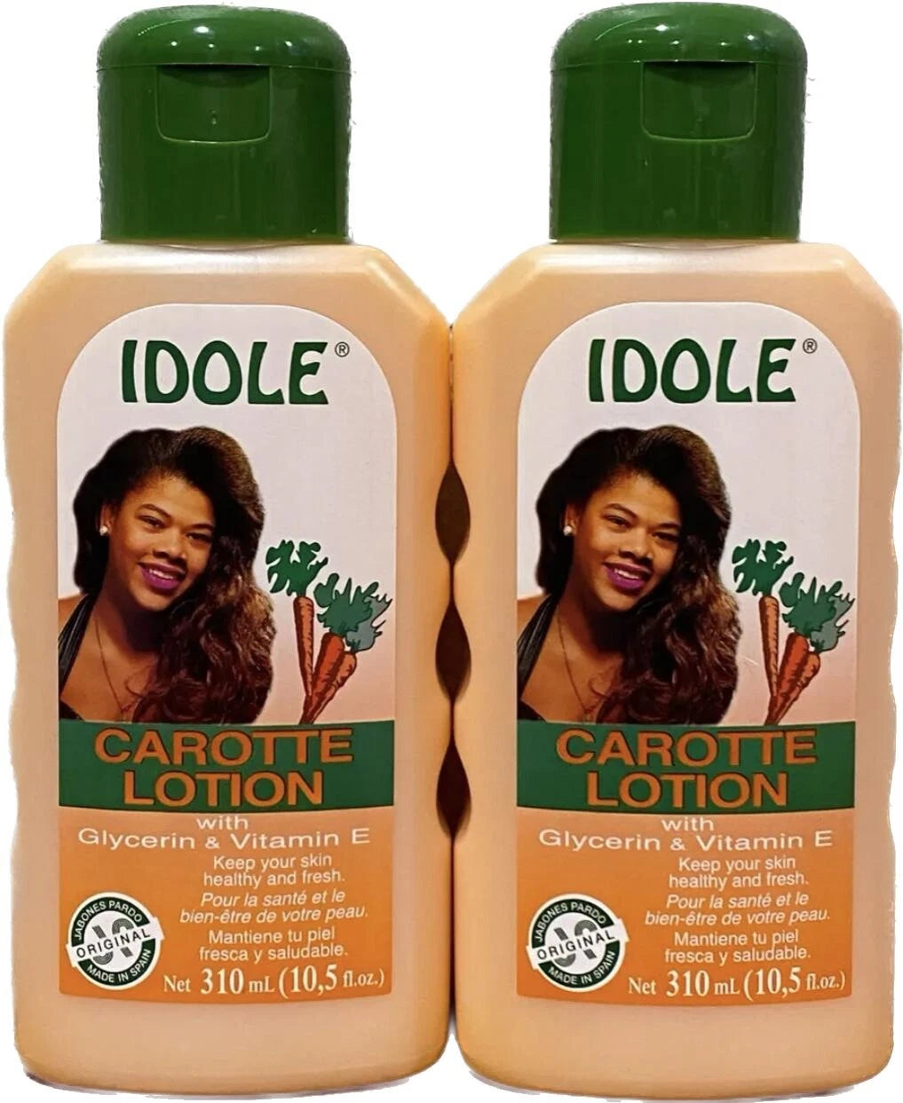 2-Pack IDOLE CARROT LOTION with Glycerin &Vitamin E -10.5oz | 310ml 🥕