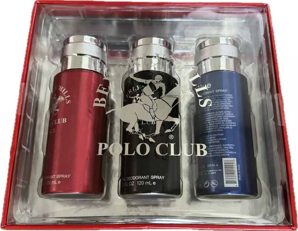 🎁Beverly Hills Polo Club Sexy For Men Gift Set of 3 Natural Deodorant Spray ✅ - Miami beauty1