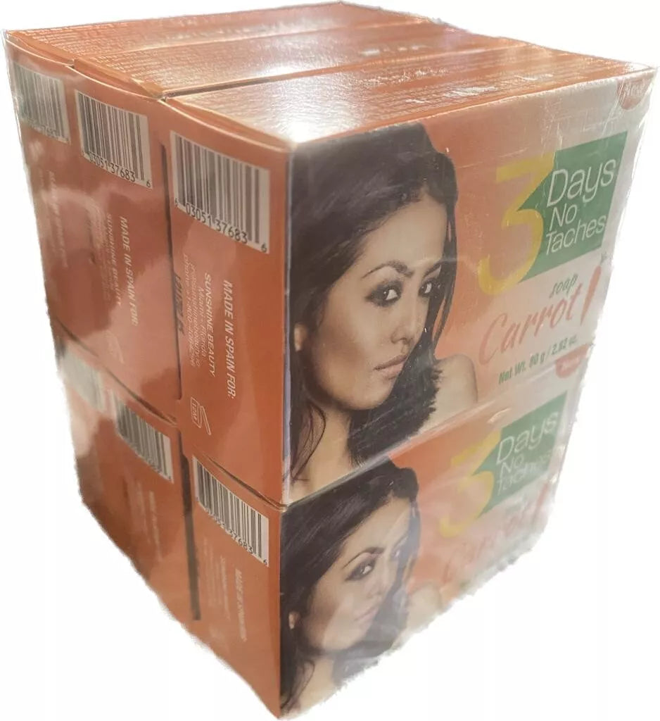 3 DAYS NO TACHES Carrot SOAP (PACK OF 6) Free Shipping ✅