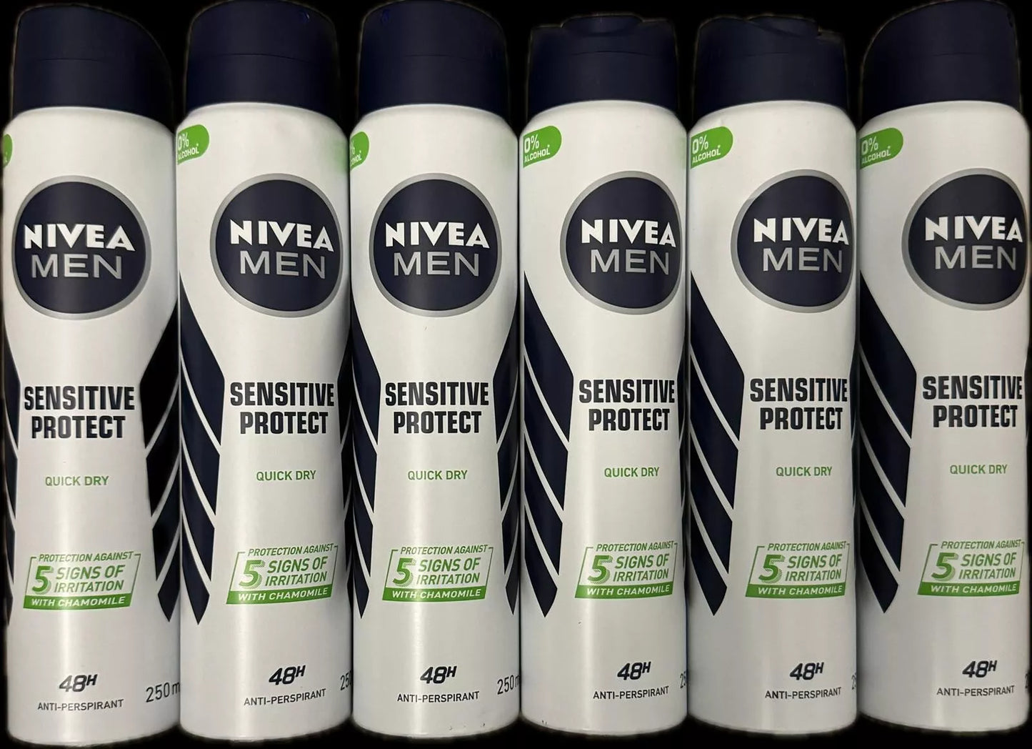 NIVEA Men Sensitive Protect Quick Dry 48h 250ml ( 6 Bottles)