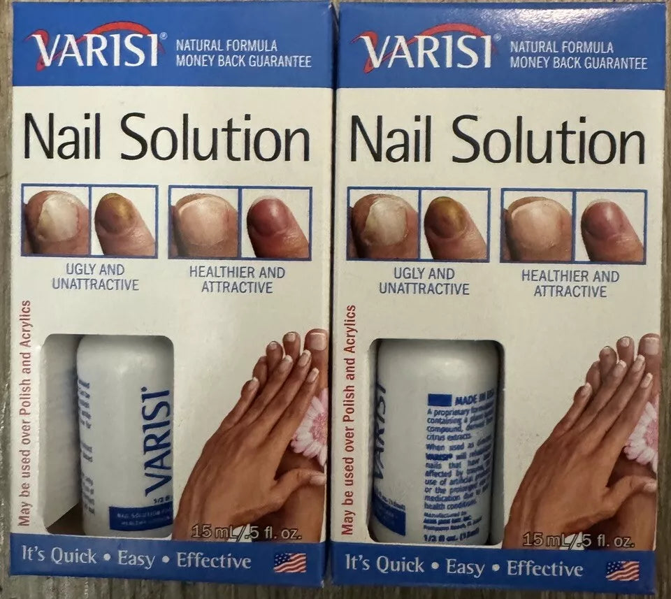 Varisi Nail Solution For Nail Fungus Treatment 0.5oz (Pack of 2) For Health Nail