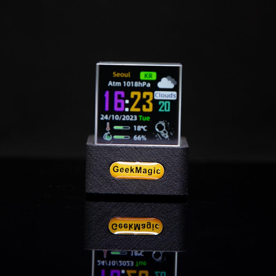 Trendy Mini Transparent WiFi Weather Clock Decoration Display - Miami beauty1