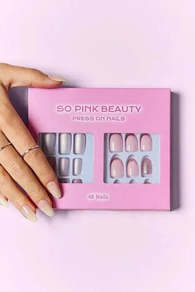 SO PINK BEAUTY Press On Nails 2 Packs - Miami beauty1