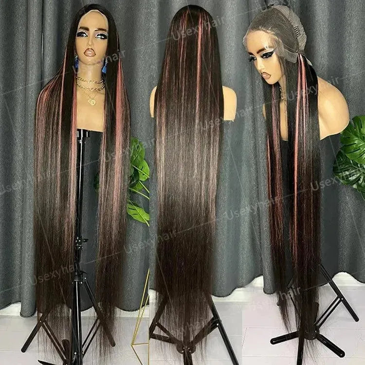 30 32 34 36 38 40 50 inch Human Hair Lace Front Wigs For Black Women Straight Deep Wave Kinky Curly Virgin Raw Indian Hair Wigs - Miami beauty1