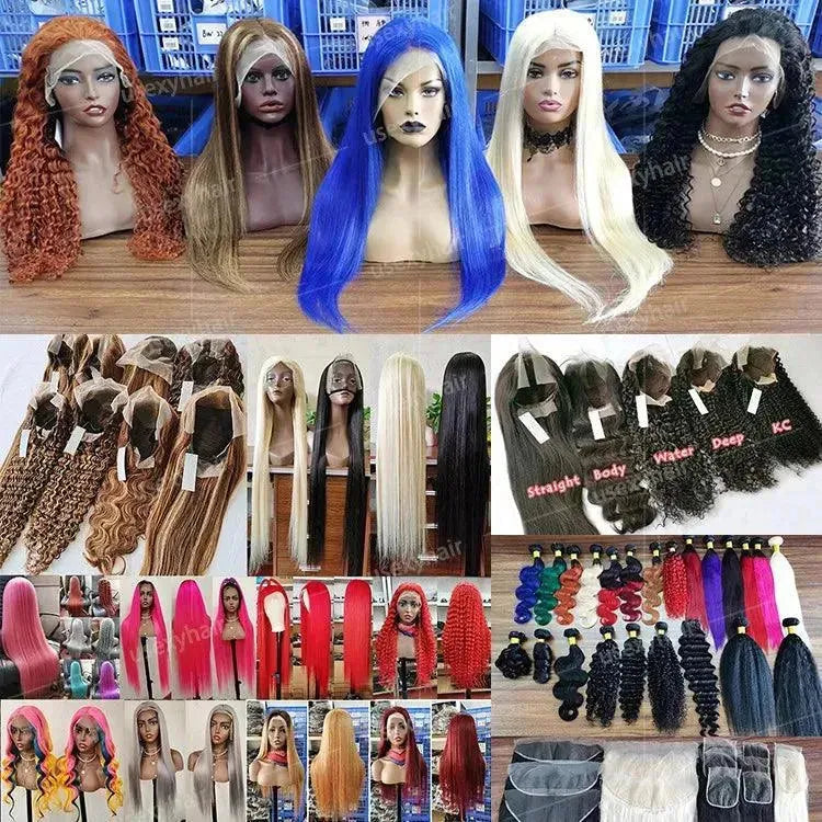 30 32 34 36 38 40 50 inch Human Hair Lace Front Wigs For Black Women Straight Deep Wave Kinky Curly Virgin Raw Indian Hair Wigs - Miami beauty1