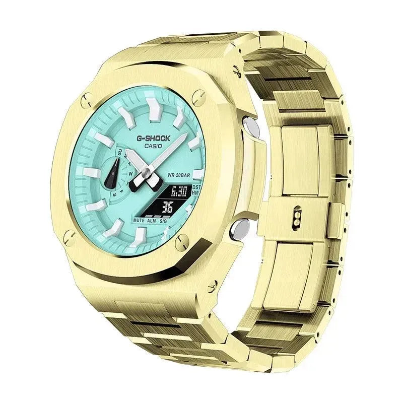 GShock GA2100/2110 Metal Watch Two-tone Green Hulk Case Bezel Strap for casio g shock GA2100 - Miami beauty1