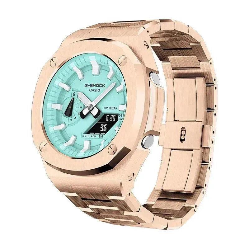 GShock GA2100/2110 Metal Watch Two-tone Green Hulk Case Bezel Strap for casio g shock GA2100 - Miami beauty1