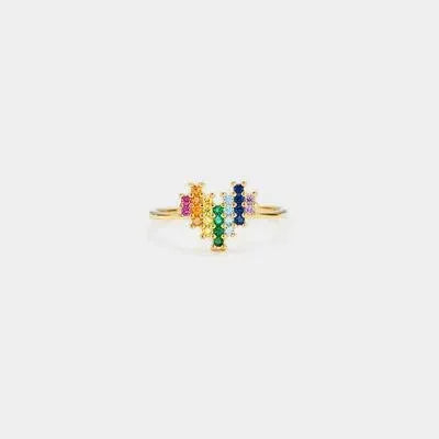 Heart Shape Zircon 925 Sterling Silver Ring - Miami beauty1